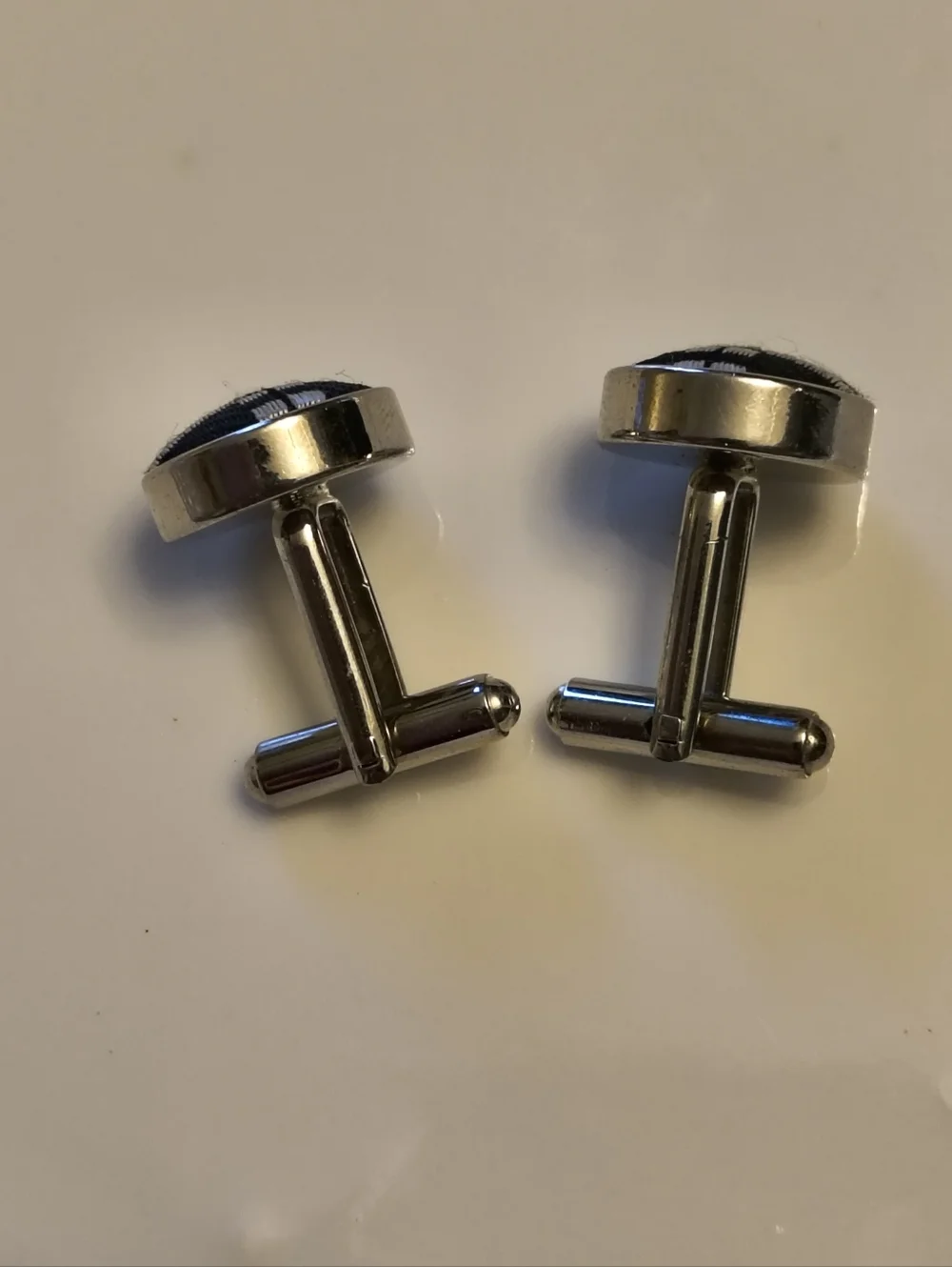 Men's Black and Silver Woven Vintage Pattern Cufflinks